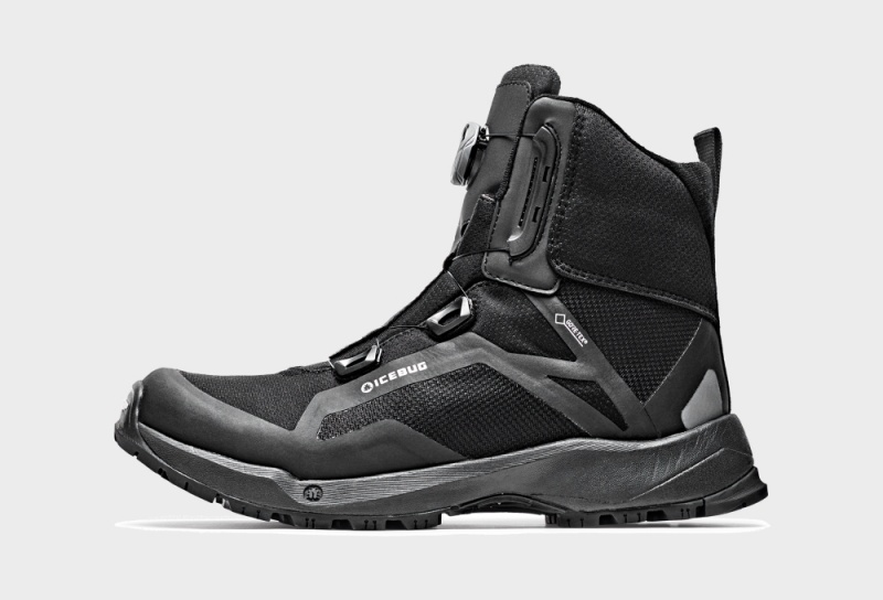 Buty Trekkingowe Icebug Walkabout Michelin GTX Studs Męskie Czarne | PL-MGZPFT986