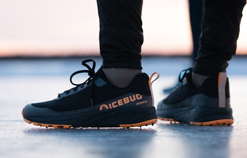 Buty do Biegania Icebug NewRun BUGrip Męskie Czarne Morelowe | PL-PKCHYI237