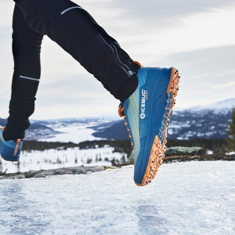 Buty do Biegania Icebug NewRun BUGrip Studs Męskie Białe Niebieskie Pomarańczowe | PL-NDPWGS214